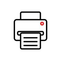 Printer outline icon style. vector