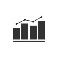 Flat bar chart icon isolated on white background. Business Icon. Vector eps10
