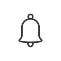 Outline of bell icon isolated on white background. Notification sign. Vector eps10