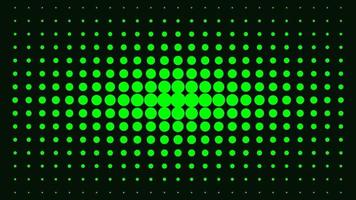 Green dots pattern halftones on dark gradient background. vector