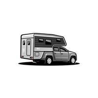 adventure camper van - camper truck vector