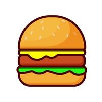 burger vector icon isolated on white background