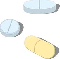 Three medicine drugs types vector illustration
