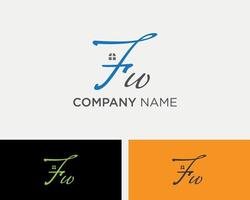 FW House Logo Design Template vector