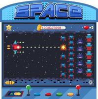 Retro arcade pixel space game interface