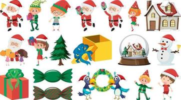 Isolated Christmas Objects And Elements Set vector