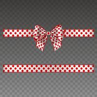 bow and ribbon with red dots vector