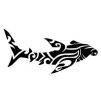 tatuaje tribal de tiburón martillo vector