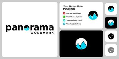 Letter O wordmark panorama logo design with business card template. vector