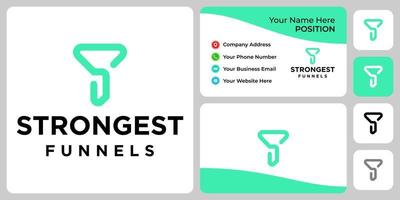 Letter S monogram funnels logo design with business card template. vector