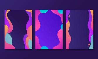 Set Design Cover Template With Colorful Liquid Effect vector