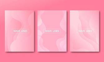 Set Design Cover Template With Pink Liquid Effect vector