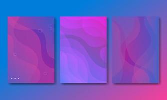 establecer plantilla de portada de diseño con efecto líquido púrpura vector