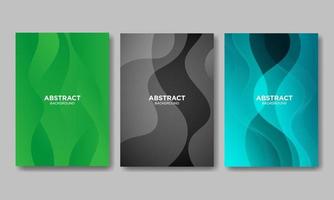 Set Design Cover Template With Colorful Liquid Effect vector