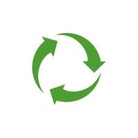 green recycle arrow logo design concept. vector illustration.
