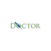 doctor text with syringe design vector concept.