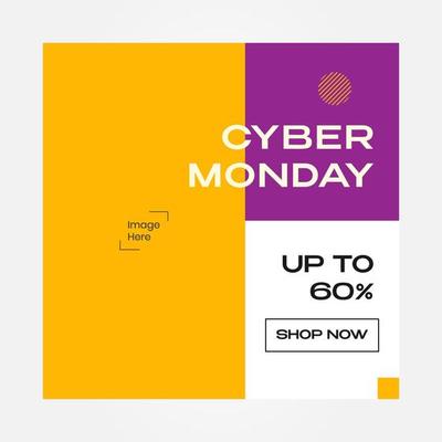 Feed banner square cyber monday design template