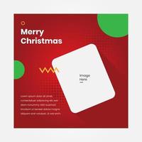 Social media feed merry christmas. Suitable for poster digital banner. Digital Layout. Red color vector