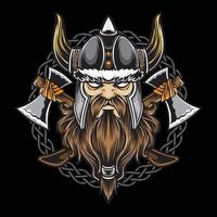 viking warrior with axe vector