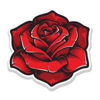 logotipo de vector de flor rosa roja