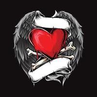 heart with wings vector illustration