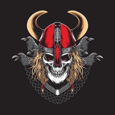 viking skull vector