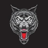 logotipo de vector de cabeza de lobo de ira