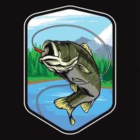 big bass fishing vector illustration