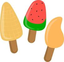 Ice cream popsicle with various colors vector
