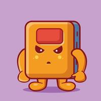 cute book mascot with mad expression isolated cartoon in flat style vector