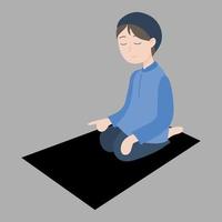 Muslim man praying illustration vector