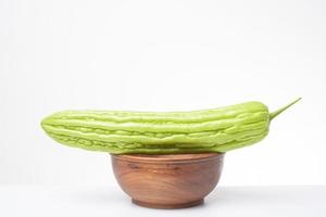 Bitter melon on white background photo