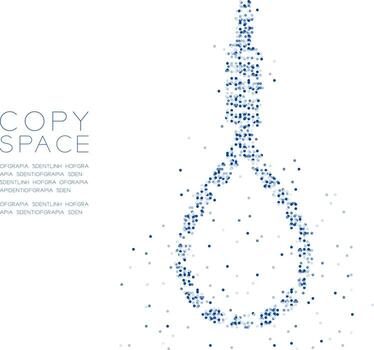 Abstract Geometric Circle dot molecule particle pattern Animal lasso Trap shape, VR technology business risk concept design blue color illustration isolated on white background with copy space, vector