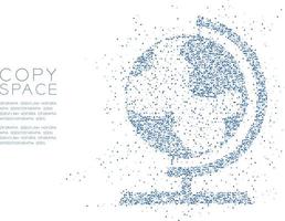 Abstract Geometric Circle dot molecule particle pattern Globe shape, VR technology World business concept design blue color illustration isolated on white background with copy space, vector eps 10