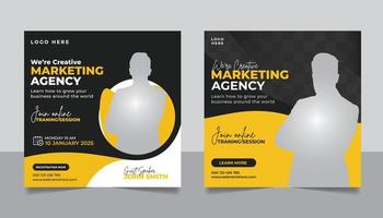 Digital marketing agency online webinar or corporate social media post web banner template vector