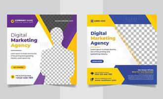 Digital marketing agency online webinar or corporate social media post web banner template vector