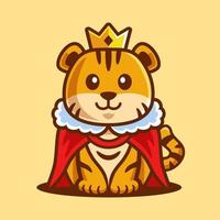 King Tiger Cub Cartoon Sitting vector