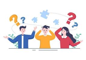 Problem and Solution in Business Solving to Look Ideas with the Concept of Teamwork Can use for Web Banner or Background Flat Illustration vector