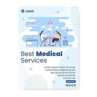 chequeo médico plantilla de cartel cuidado de la salud diseño plano ilustración editable de fondo cuadrado para redes sociales, tarjetas de felicitación o web vector