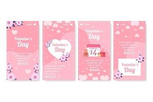 Happy Valentine's Day Stories Template Flat Design Illustration Editable of Square Background for Social media, Love Greeting Card or Banner vector