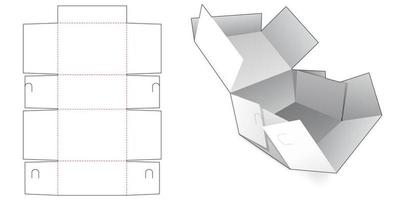 plantilla troquelada de caja de pastel flotante vector