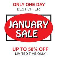 January Vendita banner. Sale offer price sign. Brush vector banner. Discount text. Vector