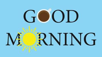 Printable good morning stylish text. vector