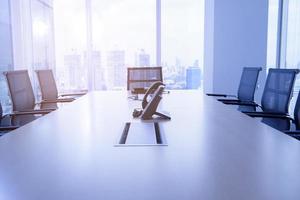 Blue background of Business conference room or meeting room photo