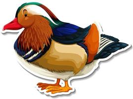 Bird teal animal cartoon sticker vector