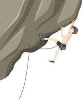 People doing outdoor rock climbing on white background vector