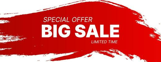 big sale banner background design in red and white with grunge.vector illustration vector