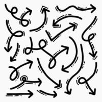 Arrows hand drawn doodle vector set.