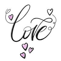 Hand drawn love lettering for Valentines Day vector