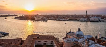 Panorama aerial photo of San Giorgio Maggiore island in Venice